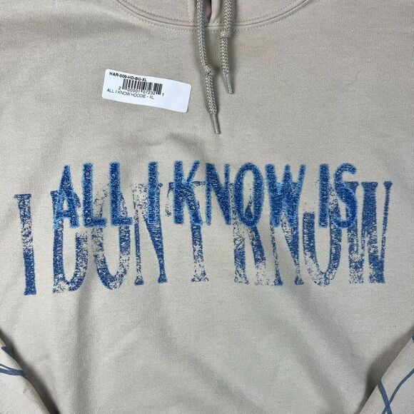 Harry Hudson All I know Hoodie Sweatshirt Men's XL Rare Piece NWT - Picture 3 of 11